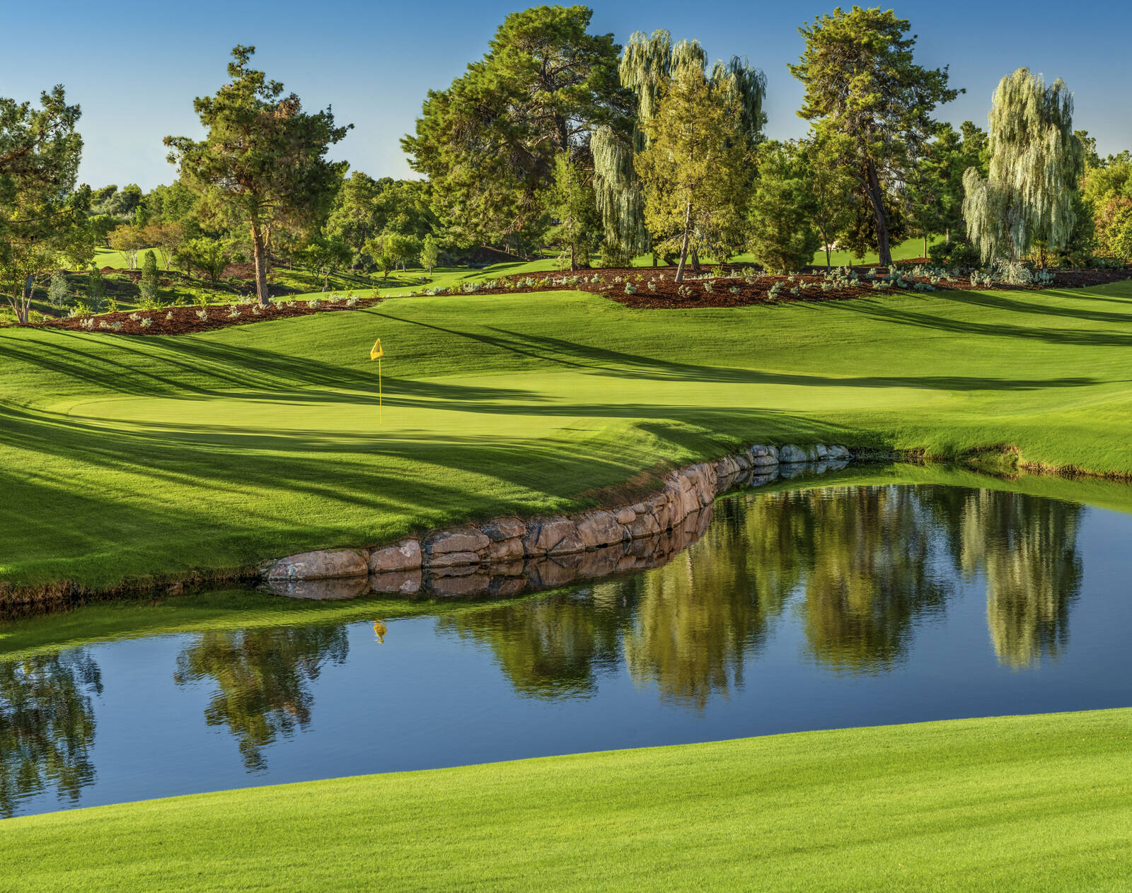 Water hazard reflection at Wynn Golf Club